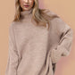 Side Slit Turtleneck Long Sleeve Sweater