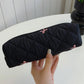 Small Bow Embroidered Quilted Cosmetic Bag