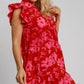 Ruffle Cap Sleeve Tiered Dress Plus Size