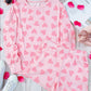 Heart Print Long Sleeve Top and Shorts Lounge Set