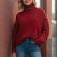 Basic Turtleneck Dropped Shoulder Sweater