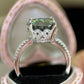 Green 5 Carat Moissanite Ring