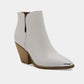 Pointed Metal-Tip Toe Block Heel Ankle Boots