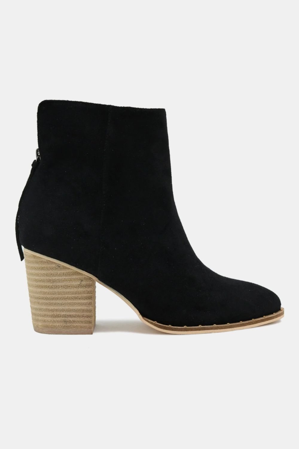 Black Suede Point Toe Ankle Booties