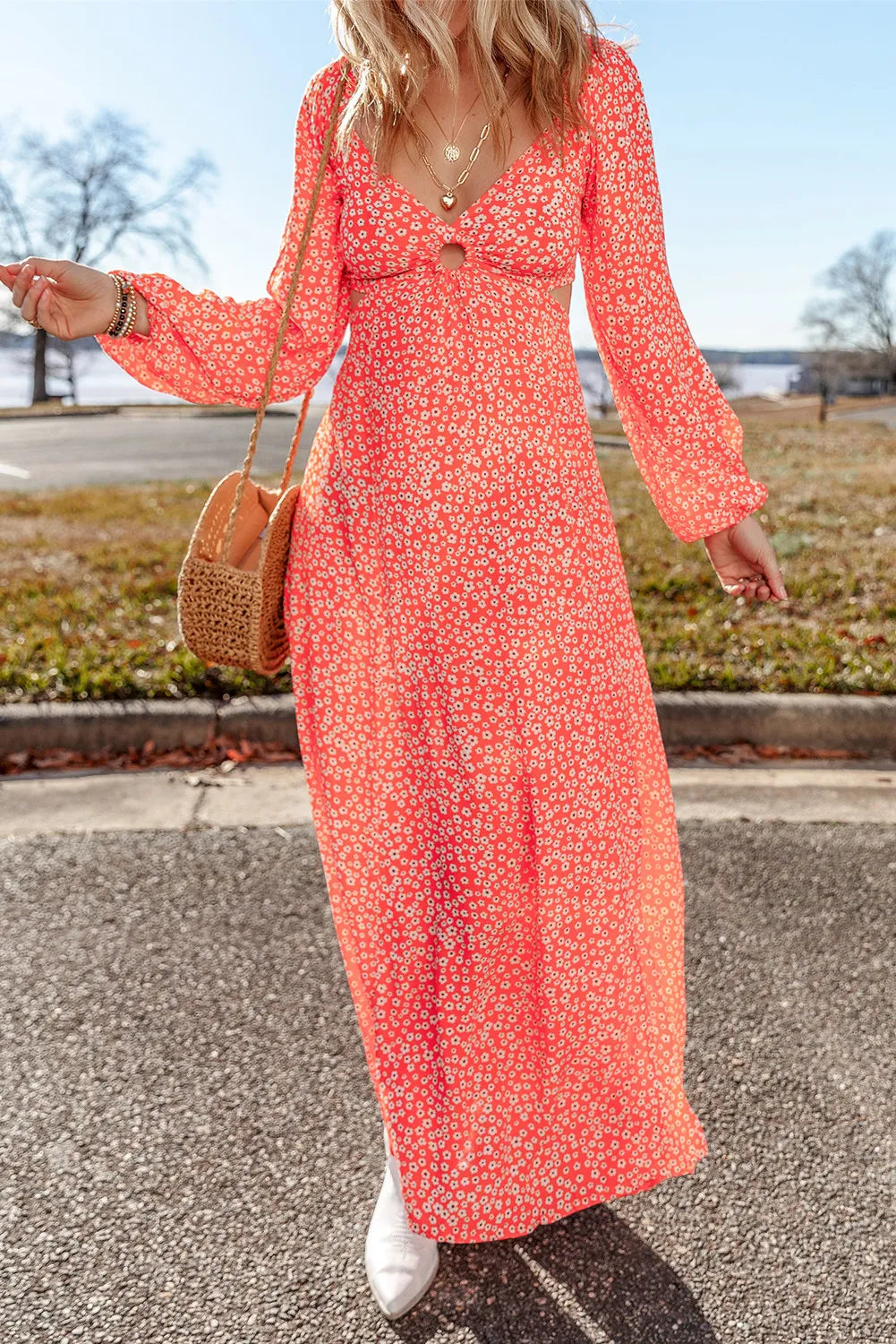 Bloom Boom Long Sleeve Midi Dress