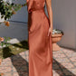 One Shoulder Sleeveless Maxi Dress in Caramel