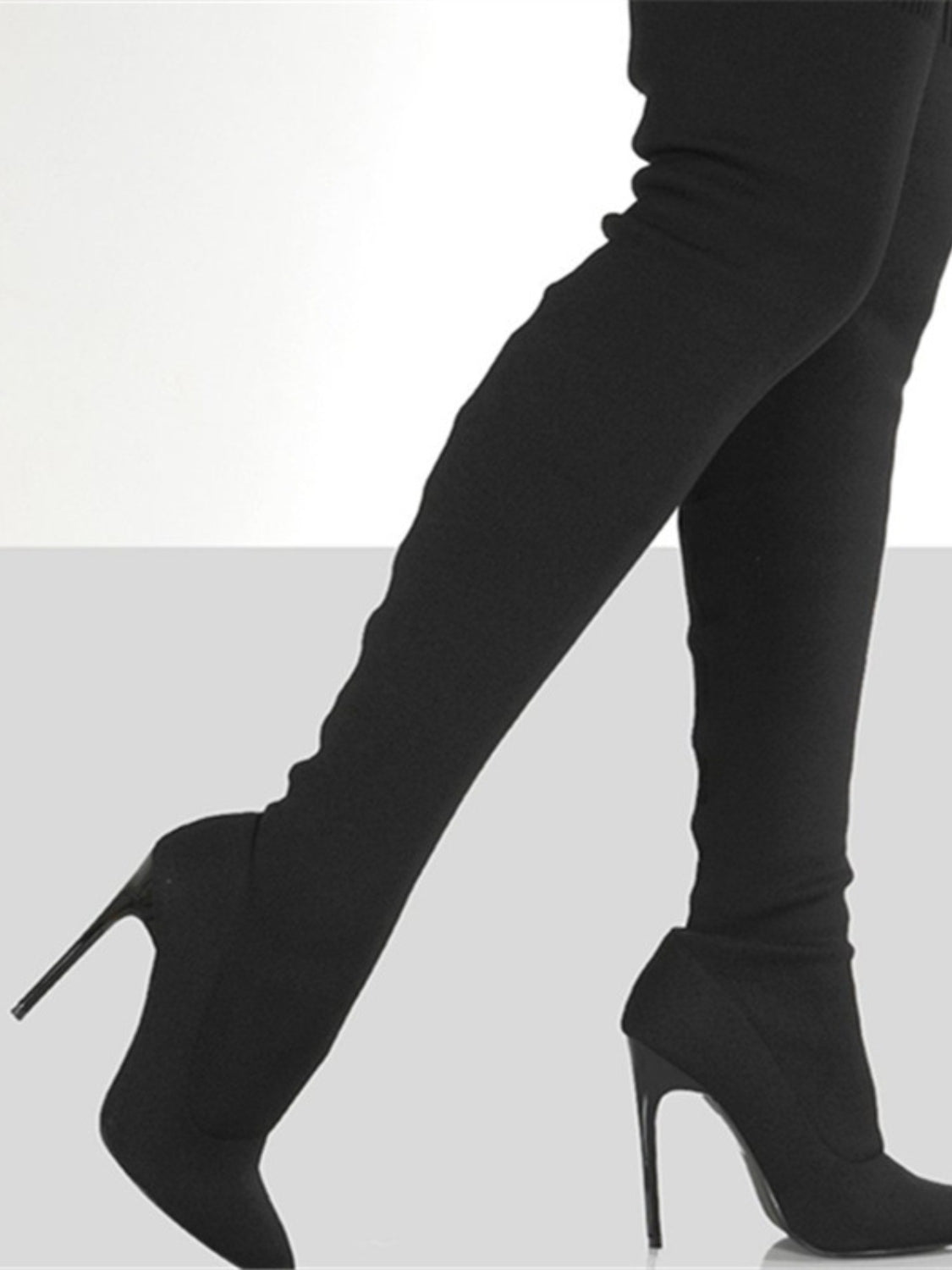 Pointed Toe Over Knee Stiletto Boots