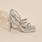 Devin Silver Rhinestone Heels