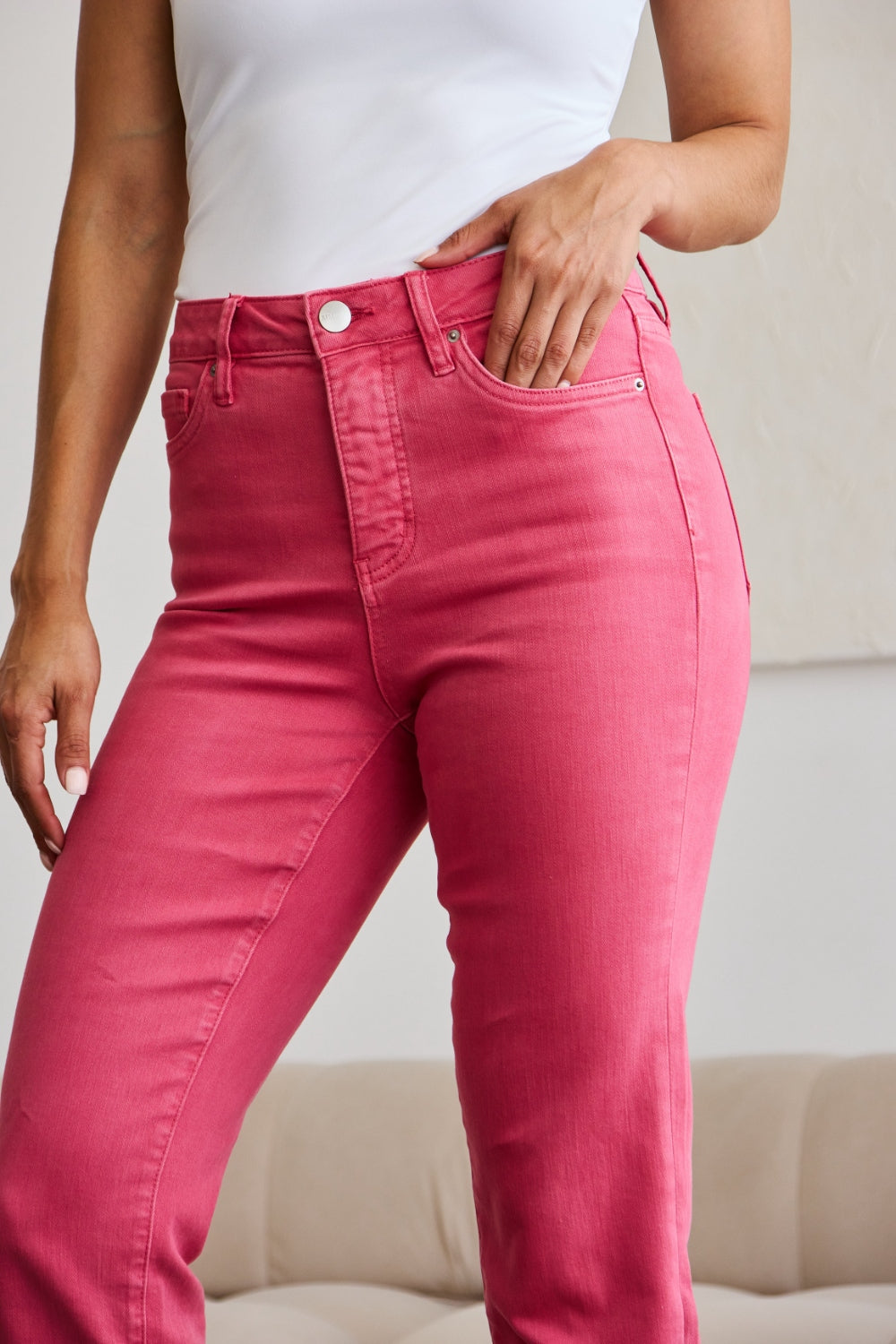 RFM Dylan Tummy Control High Waist Crop Jeans in Sunkissed