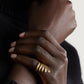 18K Gold-Plated Stainless Steel Irregular Lines Open Ring