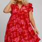 Ruffle Cap Sleeve Tiered Dress Plus Size