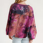 Tie Dye Round Neck Long Balloon Sleeve Top