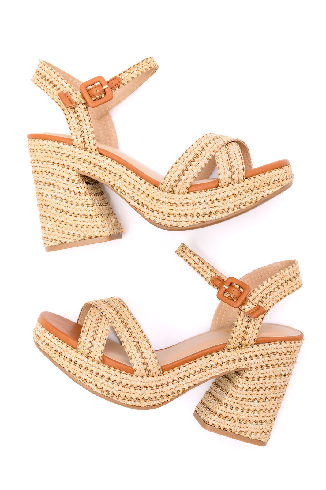 Bon Voyage Rope Woven Block Heels