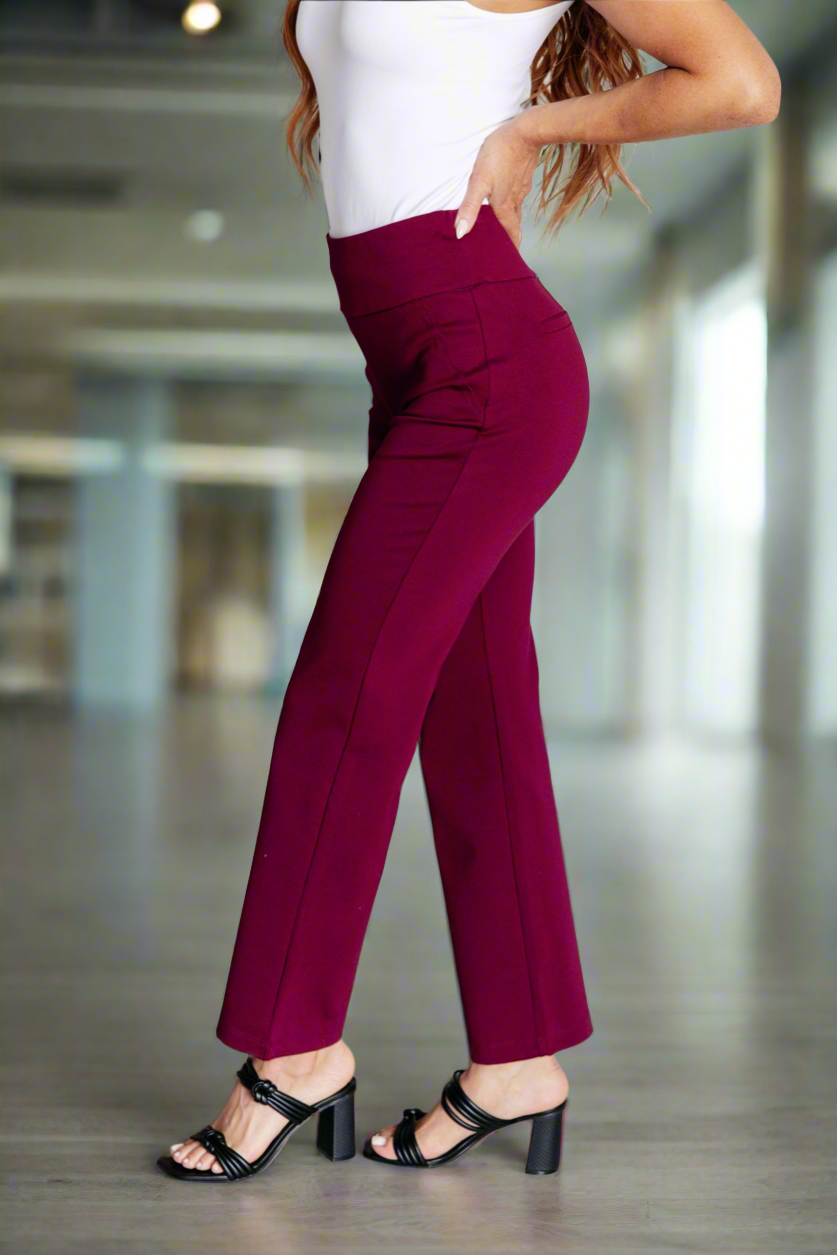 Magic Straight Pants in Wine