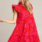 Ruffle Cap Sleeve Tiered Dress Plus Size