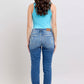 Button Fly Distressed Jeans with Pockets Plus Size