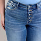 Button Fly Distressed Jeans with Pockets Plus Size