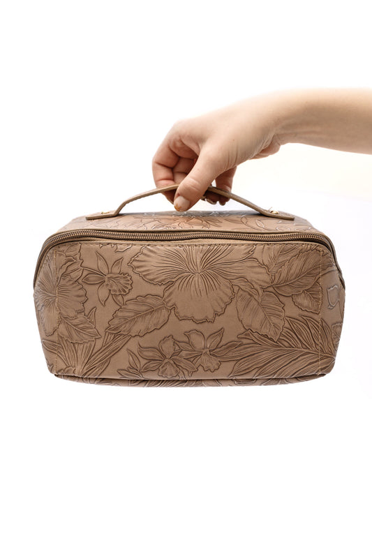 Embossed Large Capacity Cosmetic Bag