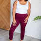 Magic Ankle Crop Skinny Pants in Wine