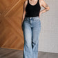 Melia High Rise Side Seam Detail Wide Leg Jeans