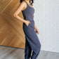 Raising Heart Rate Cutout Jumpsuit in Charcoal