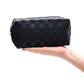 Subtly Checked Cosmetic Bags set of 4 in Black