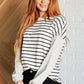 Super Clever Patchwork Striped Top in Ivory