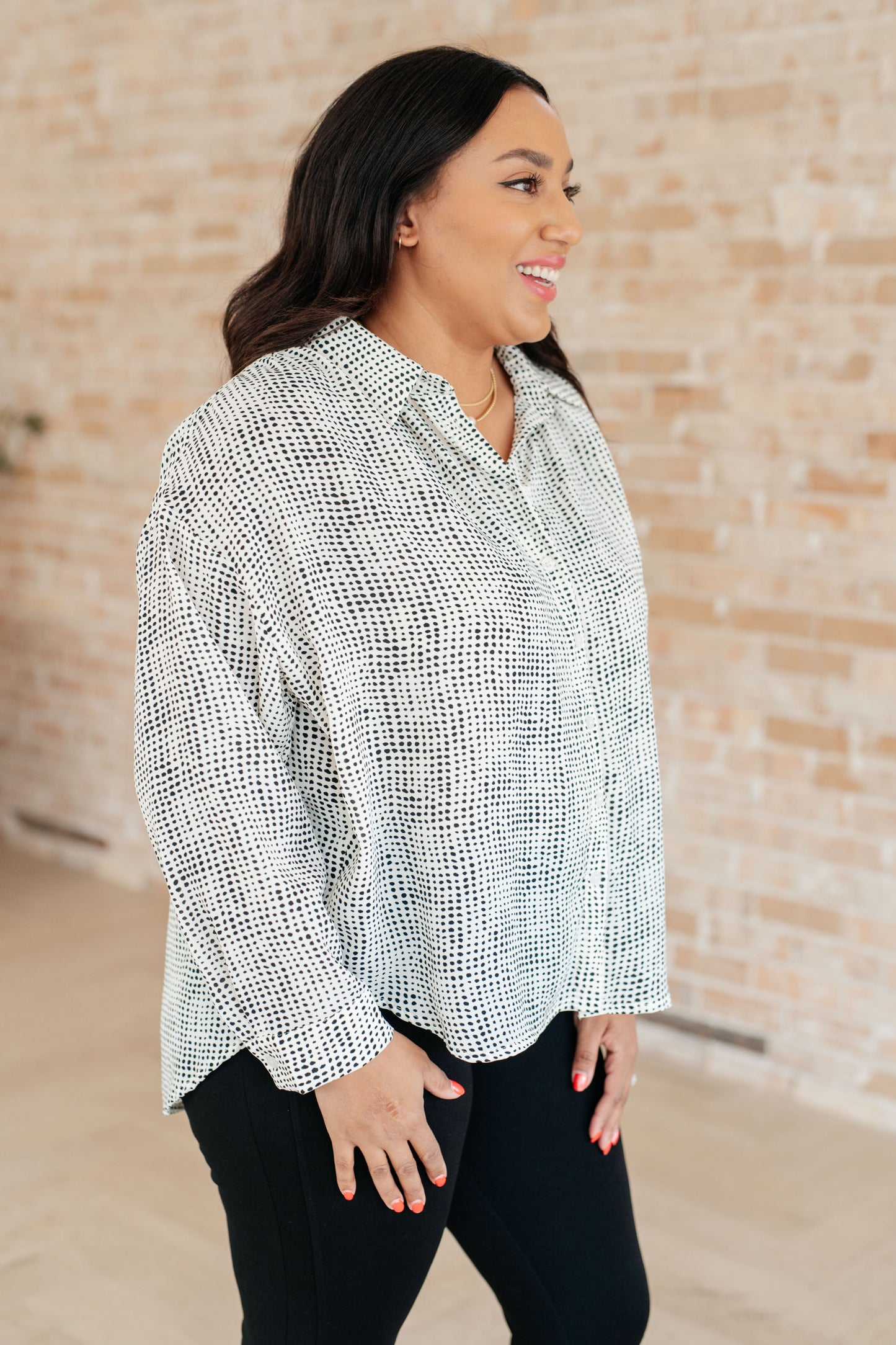 Dolman Sleeve Button Up