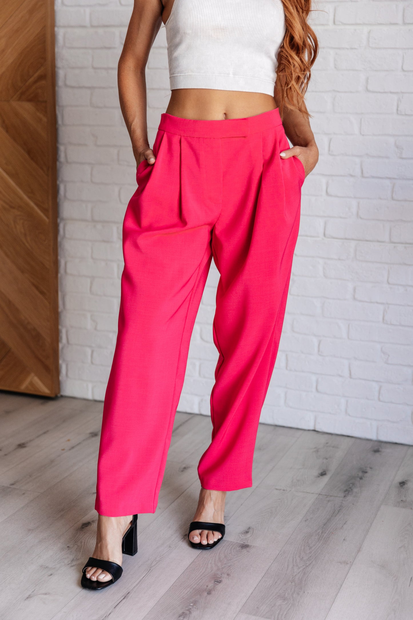 Vigilante Shit Pleated Trousers in Hot Pink