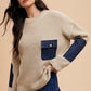 Annie Drop Shoulder Sweater with Patch Pocket