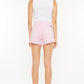 Kancan Raw Hem High Waist Pink Denim Shorts