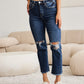 RFM Dylan Tummy Control Distressed High Waist Crop Jeans