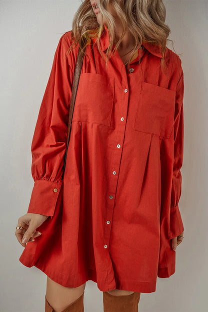 Buttun Up Shirt Dress