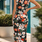 Floral High Neck Midi Dress