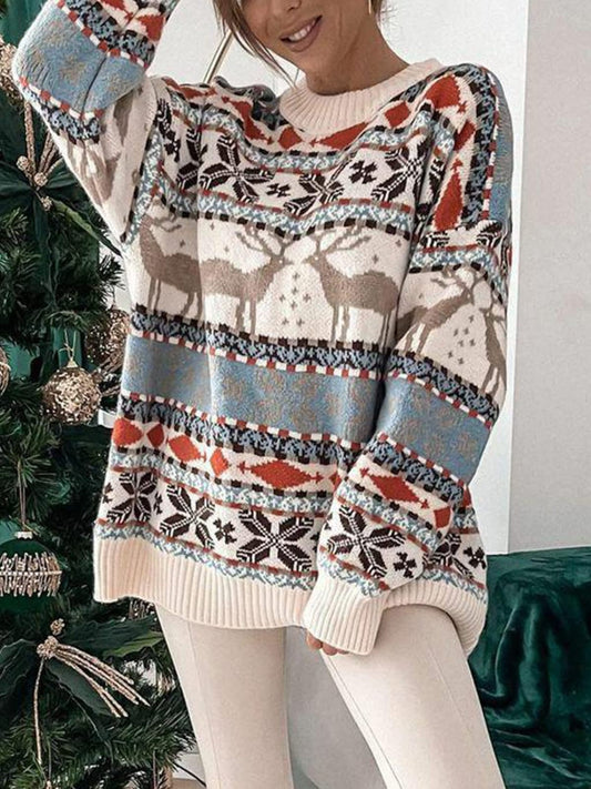 Moose Holiday Dropped Shoulder Sweater