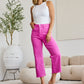 RFM Chloe Tummy Control High Waist Crop Jeans in Pink Rouge