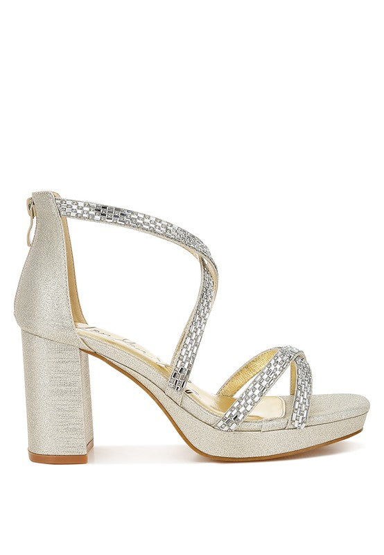 Infatuated Rhinestones Embellished Strappy Sandals