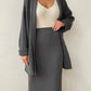 Pocketed Long Sleeve Cardigan and Skirt Sweater Set