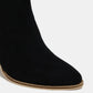 Black Suede Point Toe Ankle Booties