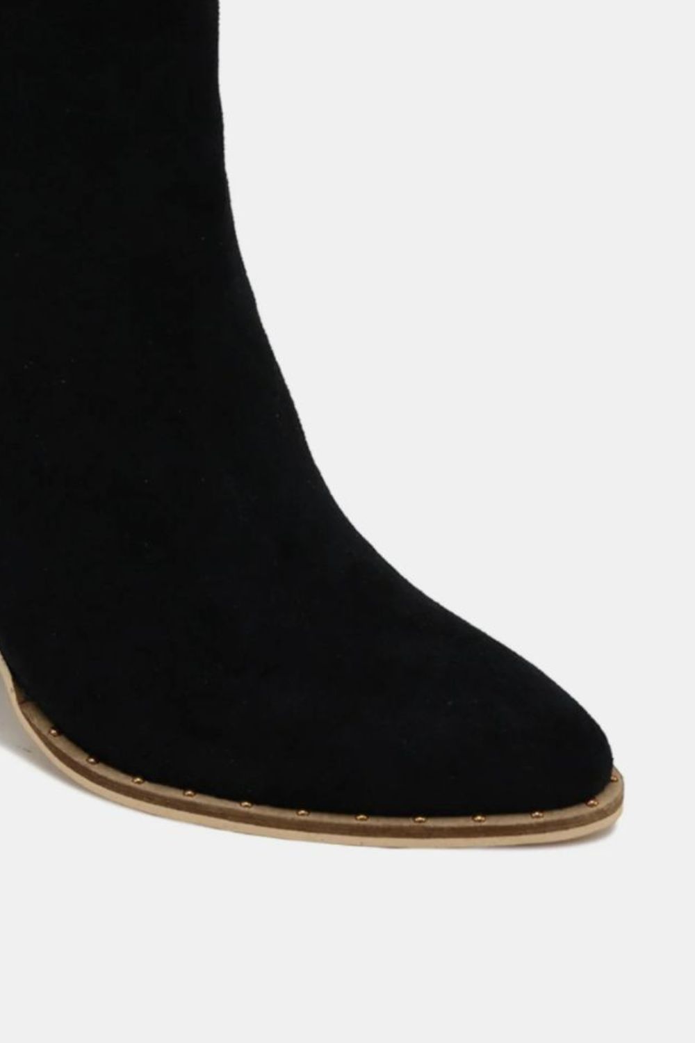 Black Suede Point Toe Ankle Booties