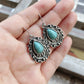 Turquoise Alloy Teardrop Dangle Earrings