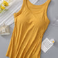 Basic Round Neck Tank Top with Bra