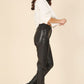 Vegan Leather Straight Leg Pants