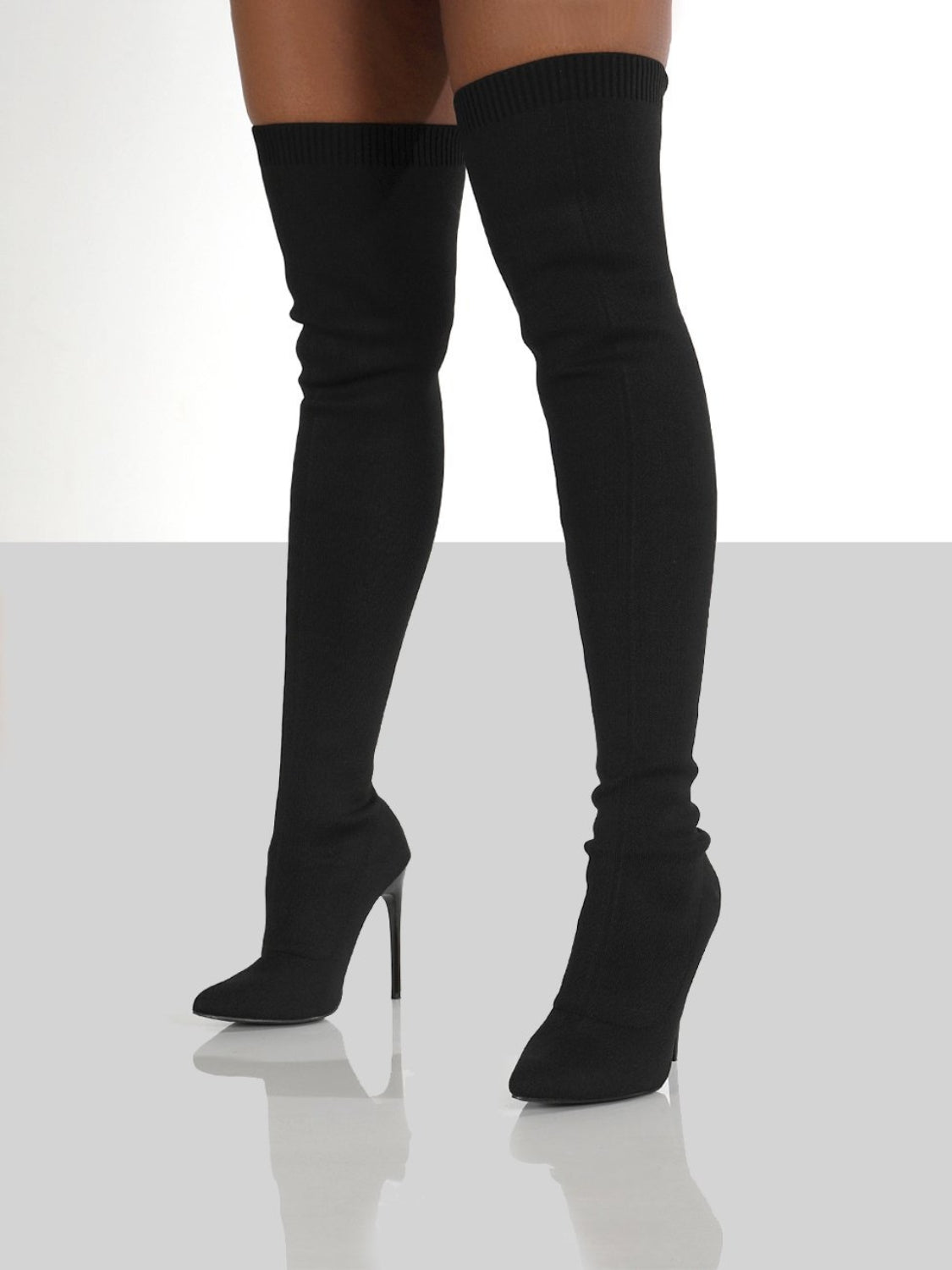 Pointed Toe Over Knee Stiletto Boots