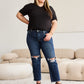 RFM Dylan Tummy Control Distressed High Waist Crop Jeans