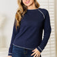 Long Raglan Sleeve Round Neck Top