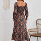 Smocked Floral Long Sleeve Maxi Dress