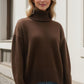 Basic Turtleneck Dropped Shoulder Sweater