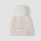 Lined Bow Knit Hat with Pompom