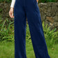 Velvet Wide Leg Pants with Pockets